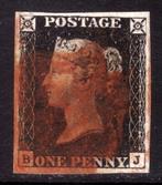 Groot-Brittannië 1840 - 1d grijszwart met Rood Maltezer, Gestempeld