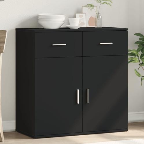 vidaXL Dressoir 79x38x80 cm bewerkt hout zwart, Huis en Inrichting, Kasten | Dressoirs, Nieuw, Verzenden