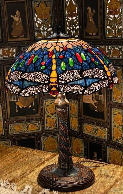 Lamp - Glas, Lood - Tiffany-stijl - Libellen, Antiquités & Art, Art | Objets design
