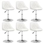 vidaXL Eetkamerstoelen 6 st kunstleer wit, Huis en Inrichting, Stoelen, Verzenden, Nieuw