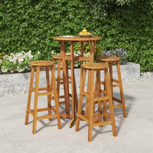 vidaXL 5-delige Tuinbarset massief acaciahout, Tuin en Terras, Tuinsets en Loungesets, Nieuw, Verzenden