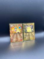 Pokémon - 2 Card - Charizard, Pikachu Gold Metals UPC, Nieuw