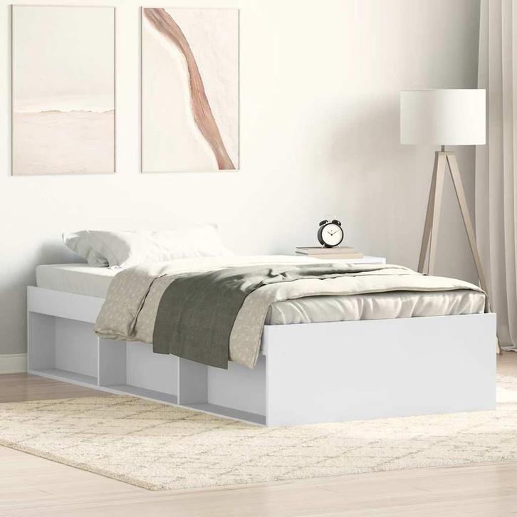vidaXL Bedframe wit 100x200 cm, Maison & Meubles, Chambre à coucher | Lits, Envoi