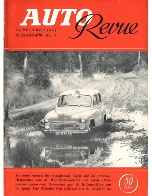 1951 AUTO REVUE MAGAZINE 9 NEDERLANDS, Boeken, Auto's | Folders en Tijdschriften