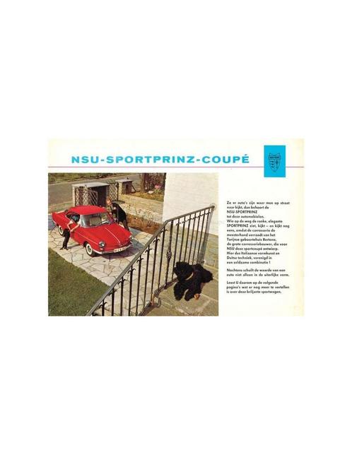 1963 NSU SPORT-PRINZ COUPÉ BROCHURE NEDERLANDS, Livres, Autos | Brochures & Magazines