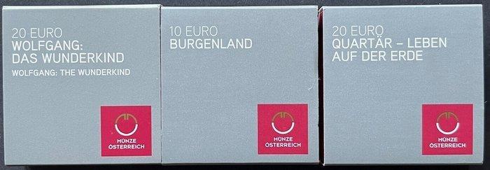 Oostenrijk. 10 Euro / 20 Euro 2015 (3 stuks) Proof (Zonder, Postzegels en Munten, Munten | Europa | Euromunten