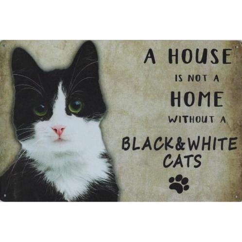 Wandbord - A House Is Not A Home Without A Black White Cats, Animaux & Accessoires, Accessoires pour chats