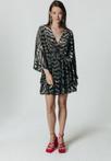 Colourful Rebel Mencia Zebra Metallic V-neck Dress - L