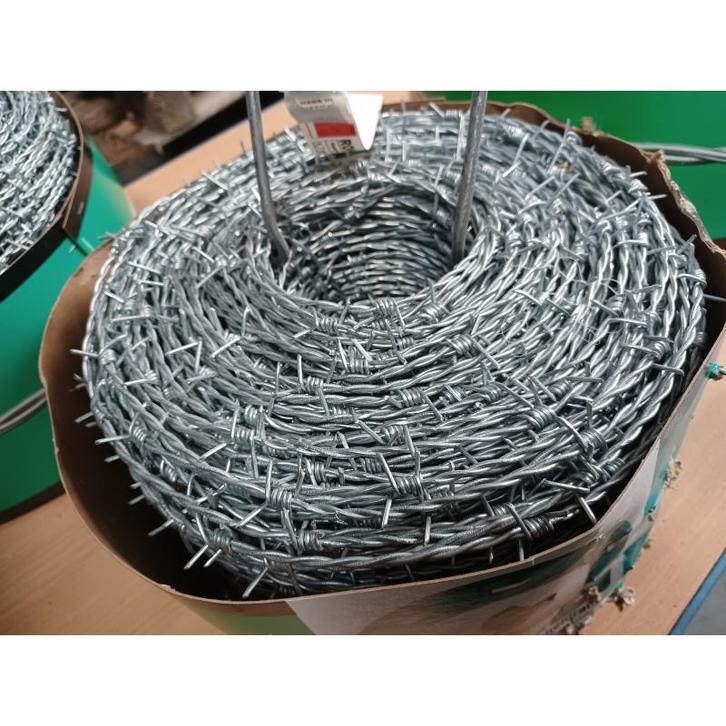 Fil de fer barbelé 100m diam. 1,7mm (rood label) - acier, Jardin & Terrasse, Clôtures de jardin, Neuf