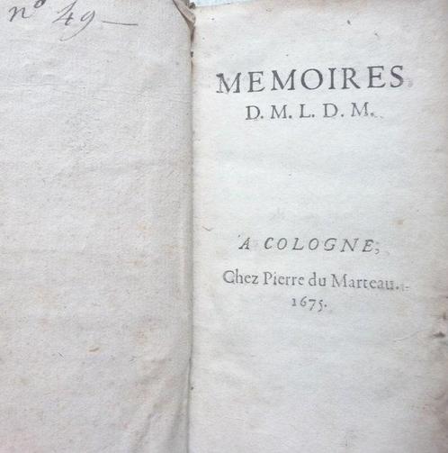 Hortense Mancini - Mémoires D.M.L.D.M. (de Madame La, Antiek en Kunst, Antiek | Boeken en Manuscripten