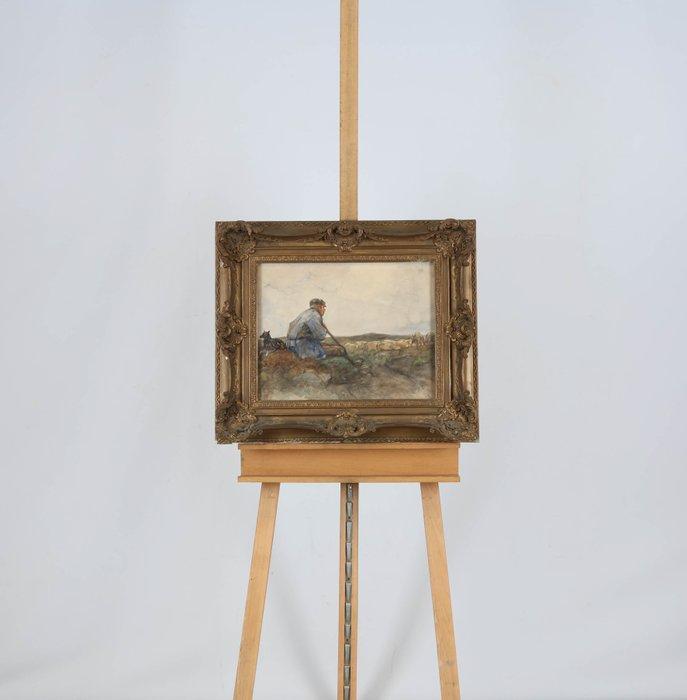 Willem Hendrik van der Nat (1864–1929) - Herder uitkijkend, Antiek en Kunst, Kunst | Schilderijen | Klassiek