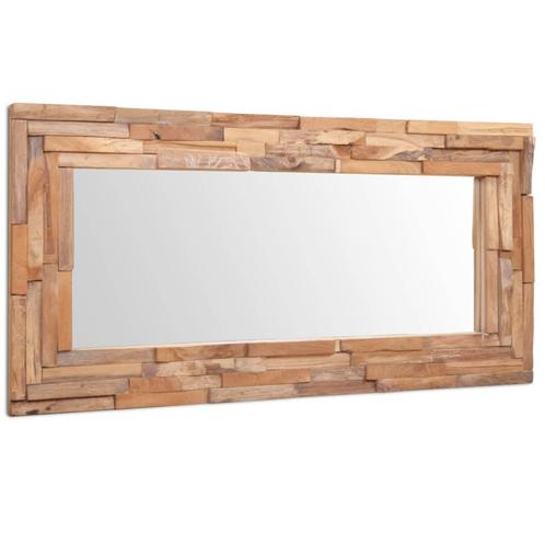 vidaXL Miroir décoratif Teck 120x60 cm Rectangulaire, Maison & Meubles, Accessoires pour la Maison | Miroirs, Neuf, Envoi