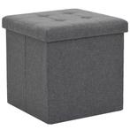 vidaXL Tabouret de rangement pliable Gris foncÃ© Faux, Verzenden