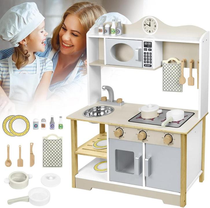 Speelkeuken, modderkeuken, hout, kinderkeuken, keukenspeelgo, Huis en Inrichting, Woonaccessoires | Overige, Nieuw, Verzenden