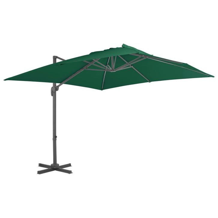 Hangparasol 300x300 Groen | Tweede Kansje | OP = OP!, Tuin en Terras, Parasols, 3 tot 4 meter, Nieuw, Zweefparasol, Verzenden