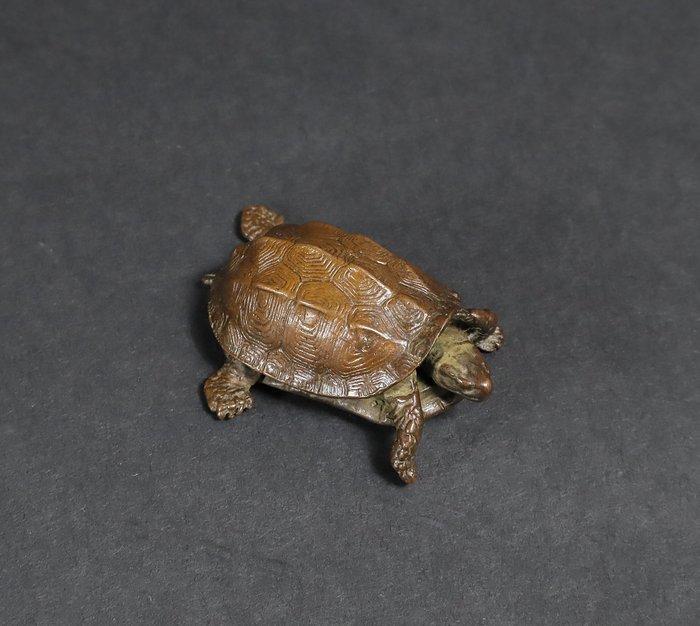 Figuur - Realistisch koper schildpad miniatuurbeeld - Japan, Antiek en Kunst, Antiek | Overige Antiek