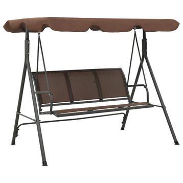 vidaXL Schommelbank met luifel koffiekleurig, Tuin en Terras, Verzenden, Nieuw