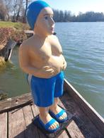 Beeld, old fat man in swimming blue shorts - 80 cm -, Antiek en Kunst
