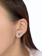 Oorbellen - 18 karaat Witgoud - 0.64ct. tw. Saffier -, Handtassen en Accessoires, Nieuw