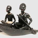 Artsibel - Tafellamp met beeldje (2) - Gips - Afrikaanse, Antiek en Kunst