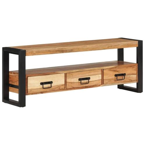 vidaXL Meuble TV 120x30x45 cm bois dacacia massif, Maison & Meubles, Armoires | Mobilier de télévision, Neuf, Envoi