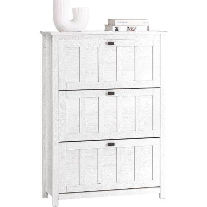 2dekans | Sobuy schoenenkast - Vintage Wit - 80x30x111 cm, Maison & Meubles, Armoires | Armoires à chaussures, Enlèvement ou Envoi