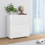 vidaXL Buffet Blanc brillant 71 x 35 x 80 cm Bois, Verzenden, Neuf