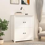 vidaXL Dressoir 83x41,5x100 cm massief grenenhout wit, Huis en Inrichting, Verzenden, Nieuw