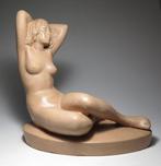 László Kmves. - sculptuur, Art Deco nude lady - 26 cm -