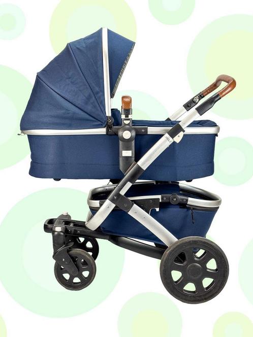Joolz Geo2 Studio Blue refurbished tweedehands kinderwagen, Kinderen en Baby's, Kinderwagens en Combinaties, Met reiswieg, Verstelbare duwstang