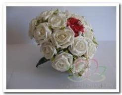 Bruidsboeket Foamrozen RoomWit+1 Rode+hartsp. EV59, Hobby en Vrije tijd, Knutselen, Nieuw