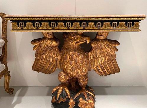 Bijzettafel - Beuken, Marmer - Eagle-console, Huis en Inrichting, Overige Huis en Inrichting