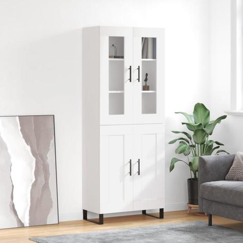 vidaXL Hoge kast 69,5x34x180 cm bewerkt hout wit, Huis en Inrichting, Kasten | Dressoirs, Nieuw, Verzenden