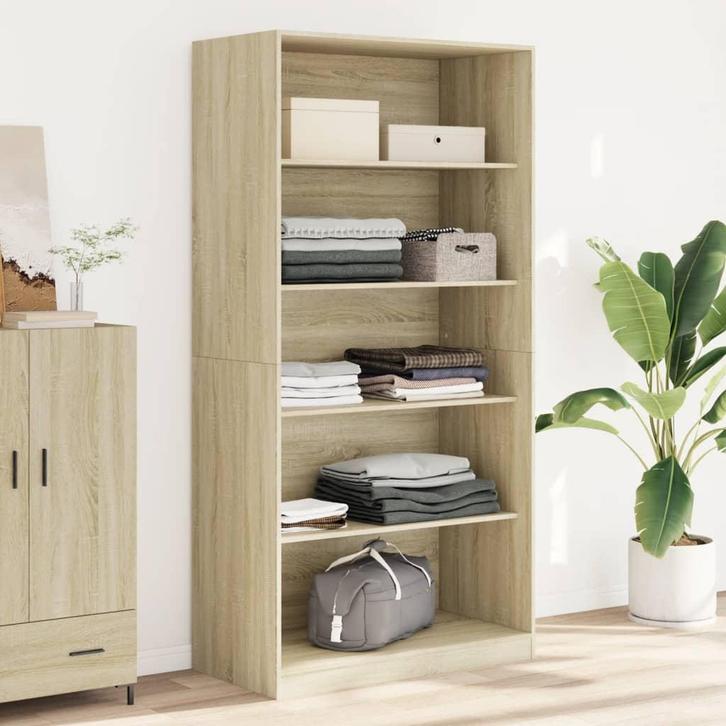 vidaXL Kledingkast 100x50x200 cm bewerkt hout sonoma, Huis en Inrichting, Kasten | Kleerkasten, Nieuw, Verzenden