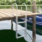 vidaXL 3-staps steigerladder Zilver 45 x 11,5 x 134 cm, Watersport en Boten, Verzenden, Nieuw