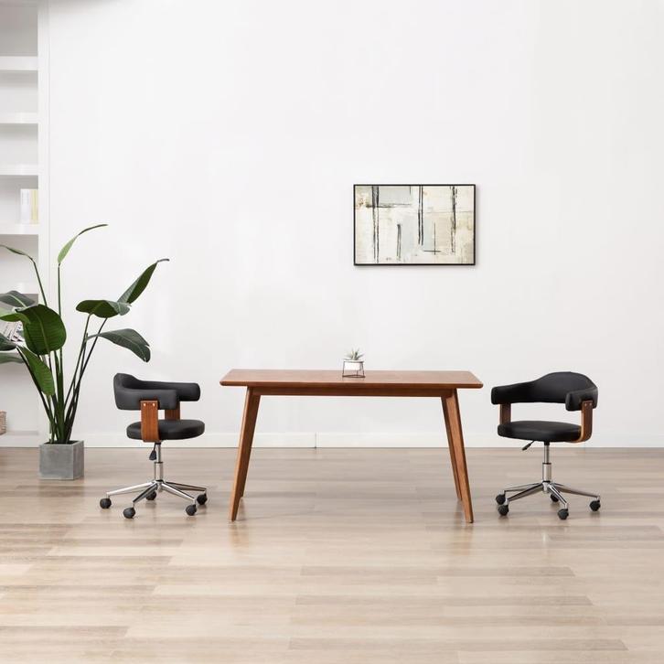 vidaXL Eetkamerstoelen draaibaar 2 st gebogen hout en, Huis en Inrichting, Stoelen, Nieuw, Verzenden