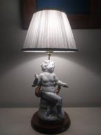 Tafellamp - Messing, Porselein, Hout - Anjel alado - 40 cm