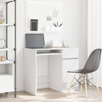 vidaXL Bureau 86x49x76 cm spaanplaat wit, Huis en Inrichting, Bureaus, Verzenden, Nieuw