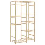vidaXL Kledingrek met schappen 100x50x184,5 cm bamboe, Huis en Inrichting, Kasten | Kleerkasten, Verzenden, Nieuw