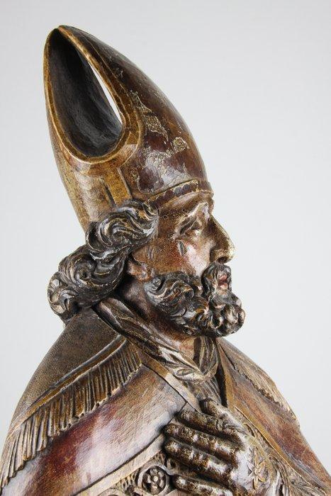 Beeld, Bisschop - 87 cm - Hout, Antiquités & Art, Art | Art non-occidental