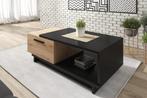 Salontafel Incala - Eiken - Zwart - 120 cm, Huis en Inrichting, Verzenden, Nieuw, 50 tot 100 cm, Minder dan 50 cm