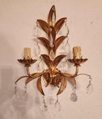 Kaars wandlamp - Verguld, IJzer, Kristal - Blattgoud met de, Antiek en Kunst