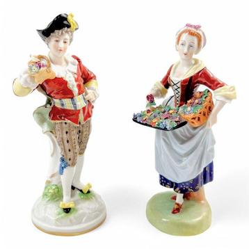 Sitzendorf, Rudolstadt - Beeldje - Porcelain couple - flower