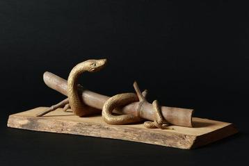 Ishibashi Kosuzu  - Bamboo and Snake Sculpture - 1989