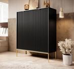 Dressoir mat zwart 104x39x125 cm goud hotel chique, Maison & Meubles, Armoires | Dressoirs, Verzenden