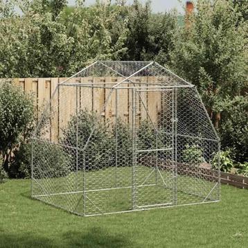vidaXL Kippenren 2,5x2x2,25 m gegalvaniseerd staal beschikbaar voor biedingen