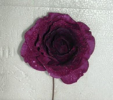 Foamrose sophie sparkling aubergine 15 cm. / doos12, Maison & Meubles, Accessoires pour la Maison | Plantes & Fleurs artificielles