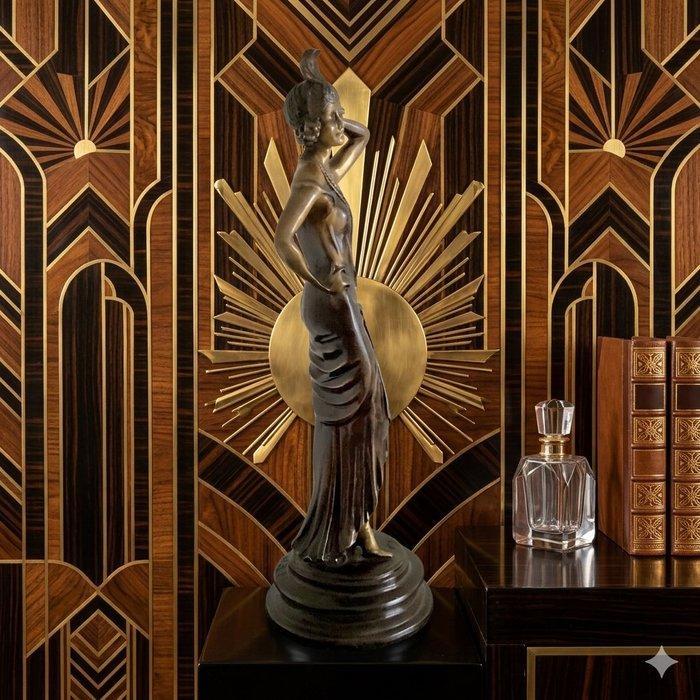 Chenet - P. Chenet - Statue, Salon Art Deco - 33 cm - Bronze, Antiek en Kunst, Curiosa en Brocante