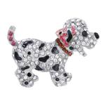 Fako Bijoux® - Broche - Puppy - Kristal - 53x40mm - Roze, Bijoux, Sacs & Beauté, Verzenden