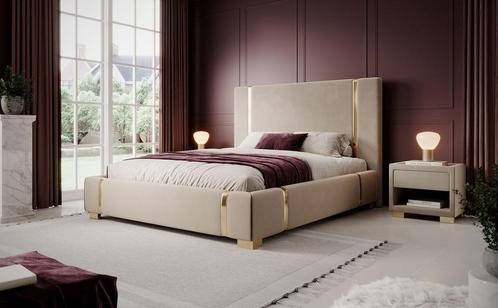 Meubella tweepersoonsbed Ofelia beige stof 180x200 cm, Maison & Meubles, Chambre à coucher | Lits, Envoi
